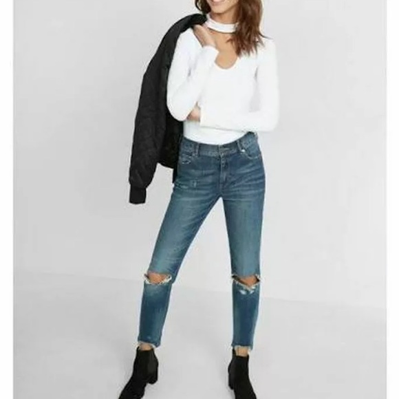 Express Tops - Express Long Sleeve Top w/ Attached Choker